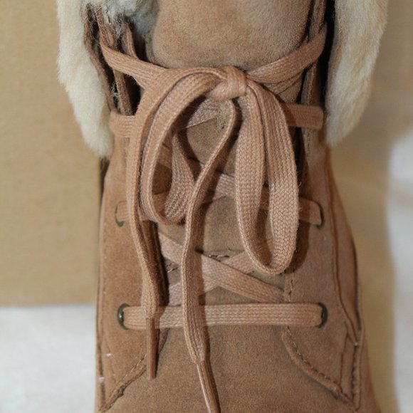NIB UGG WOMEN'S‎ WEYLYN SUEDE SHEARLING ANKLE BOOTS BOOTIES CHESTNUT - Picture 5 of 9
